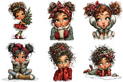Whimsical Christmas Girl Clipart, an Illustration by Craft Nest (Thumbnail 8 of 9)