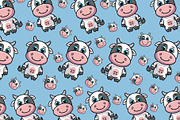 cute pattern little cow, a Pattern Graphic by borera studio (Thumbnail 4 of 5)