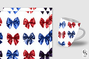 Patriotic Satin Bows Patterns, a Pattern Graphic by Creative Store (Thumbnail 2 of 5)