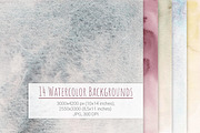 Set of 14 watercolor backgrounds, a Texture Graphic by SweetRenieDesigns (Thumbnail 1 of 11)