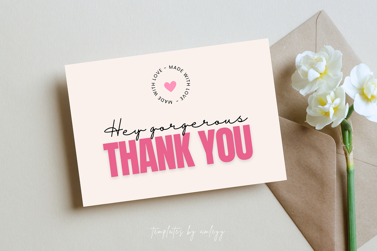 Thank You Card for Small Business, a Card Template by Elegant_Studio44 (Photo 3 of 6)