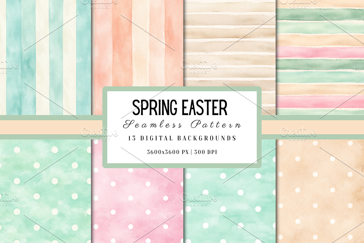 Spring Easter Watercolor Digital BG, a Background Graphic by Neon Studio (Photo 1 of 6)