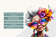 Watercolor Old Lady Quirky Clipart, a Person Illustration by BusyDaydesign (Thumbnail 6 of 8)