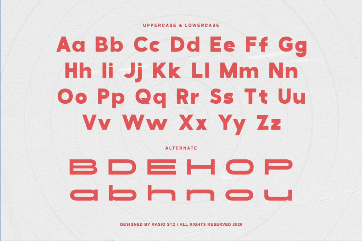 Wideform Extended Sans Serif Font, a Font by Rasio Studio (Photo 2 of 8)