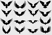 Wings Silhouette SVG, an Animal Illustration by newminddesign (Thumbnail 1 of 3)