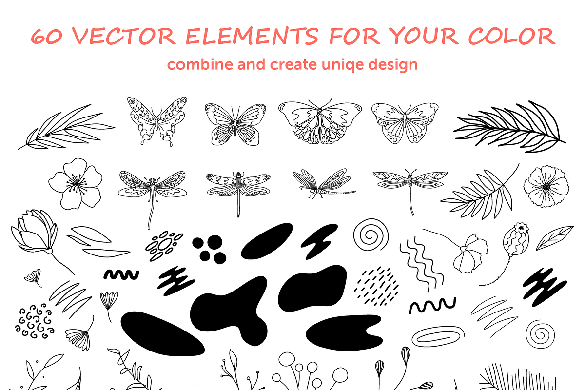 Organic natural set & patterns, a Pattern Graphic by museberry (Photo 9 of 9)