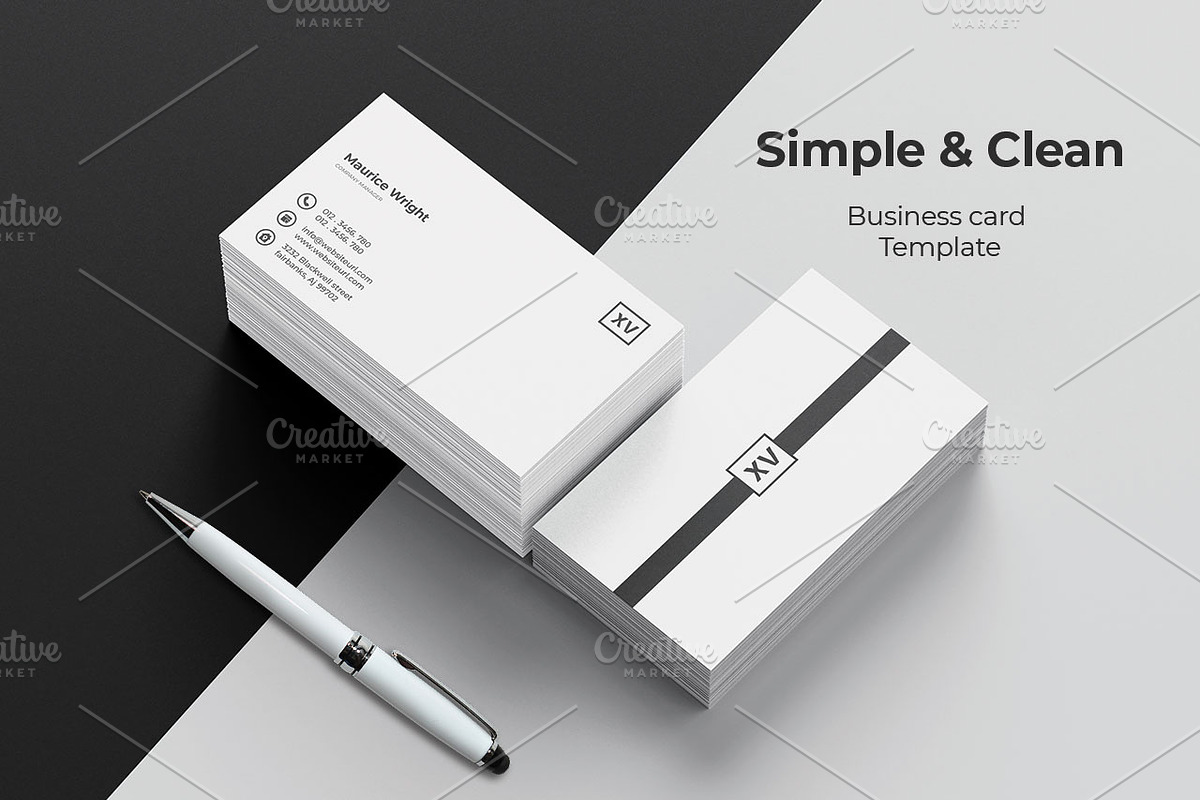 Minim - Simple Clean Business Card, a Business Card Template by Sagar Gabol (Photo 1 of 2)