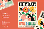 Summer Art Poster Template, a Poster Template by decographstud (Thumbnail 1 of 3)