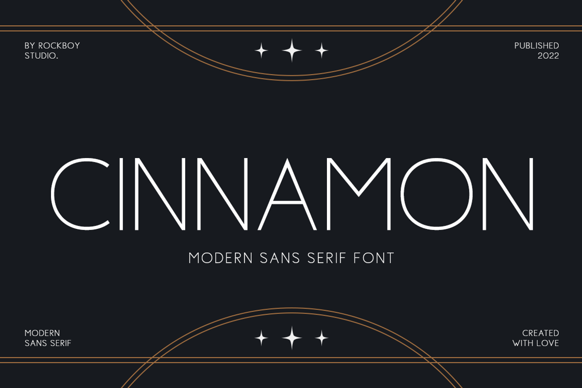Cinnamon - Advertisement Font, a Sans Serif Font by RockboyStd (Photo 1 of 12)