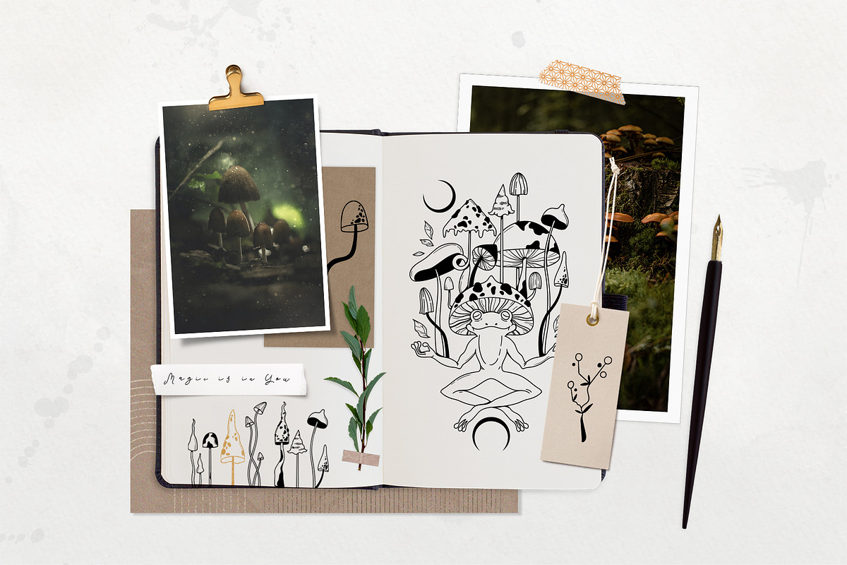 Mystical Mushrooms - graphic kit, an Animal Illustration by My Space Garden (Photo 8 of 17)