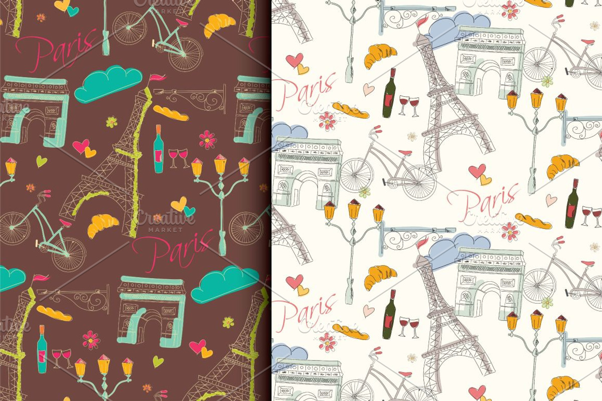 Paris: 3 Patterns + 1 Illustration, a Pattern Graphic by Blue Lela Design