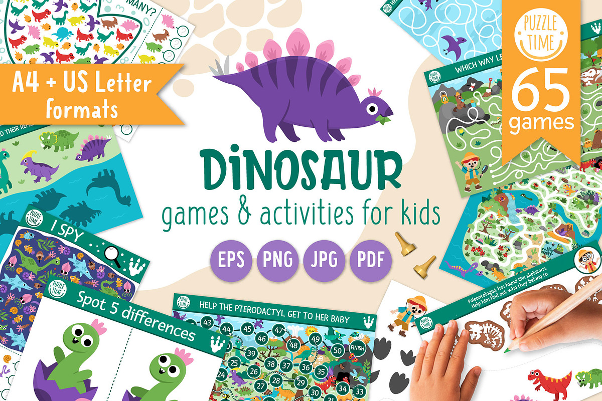 Dinosaur games and activities, an Education Illustration by Lexi Claus (Photo 1 of 15)