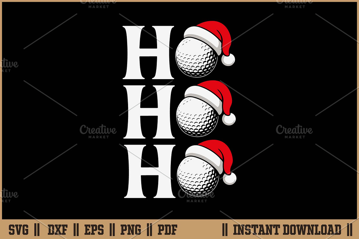 Funny Golf Ball Christmas Santa SVG, a Seasonal Illustration by Handy Arts Studio (Photo 1 of 3)