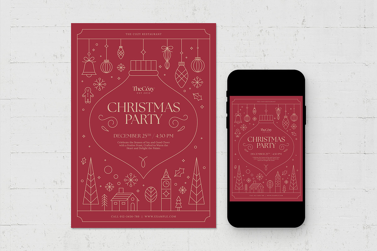 Christmas Menu Template, a Flyer Template by BrandPacks (Photo 2 of 5)