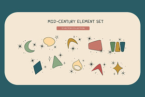 Mid Century Elements, an Object Illustration by Creathub Studio