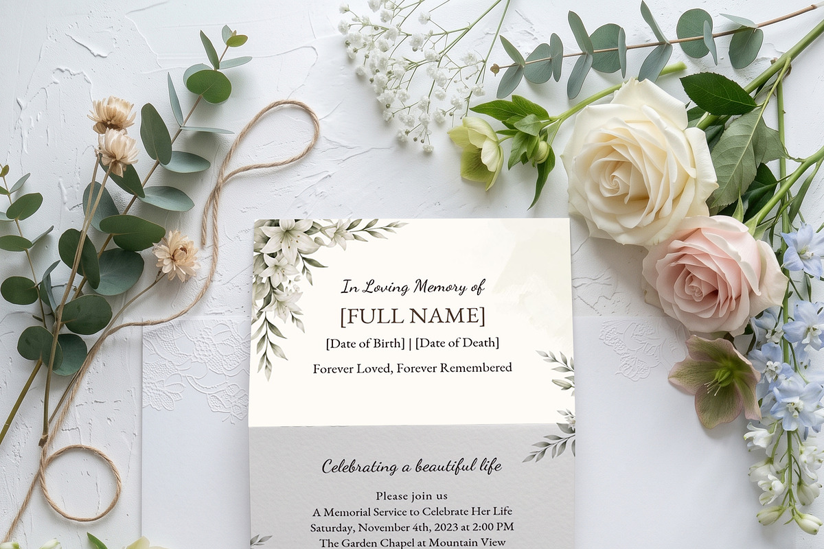Elegant Funeral Program Template, an Invitation Template by Arslan (Photo 3 of 3)