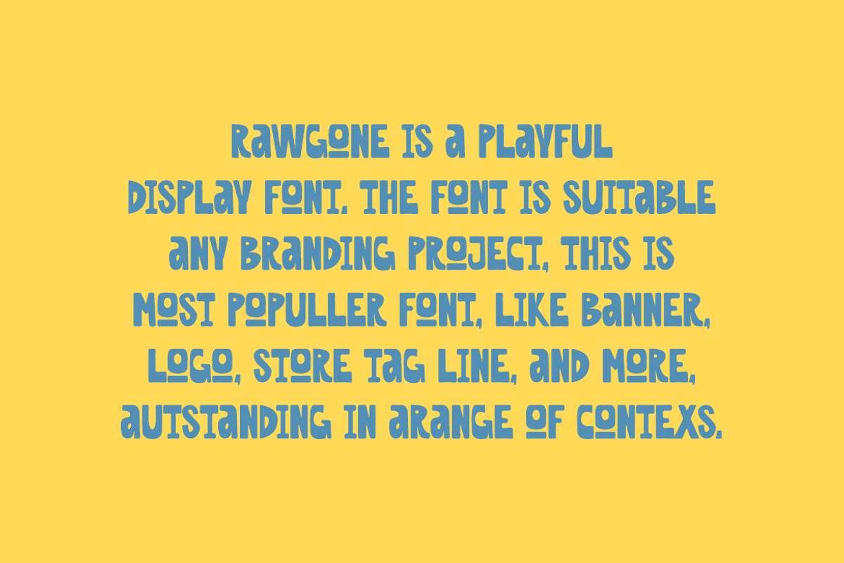Rawgone - Comic & Kids Font, a Sans Serif Font by QR Design Studio (Photo 4 of 6)