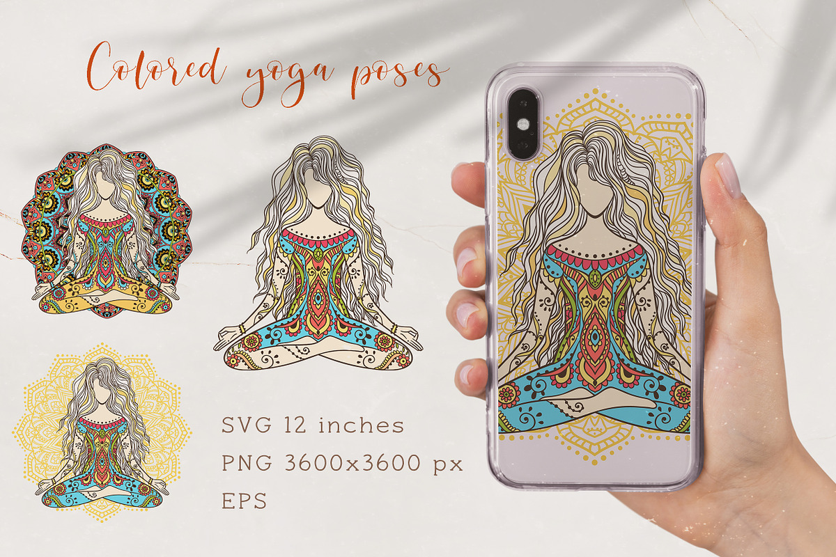 58 items. Meditation Girl set, a Decorative Illustration by anvinoart (Photo 6 of 12)
