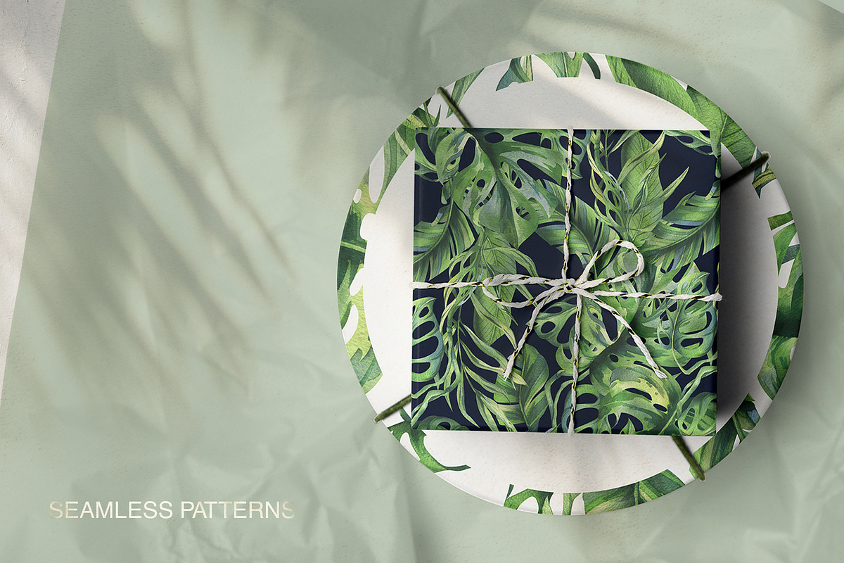 Tropical Leaves Watercolor Set, a Seasonal Illustration by NATASHA CHU (Photo 9 of 13)