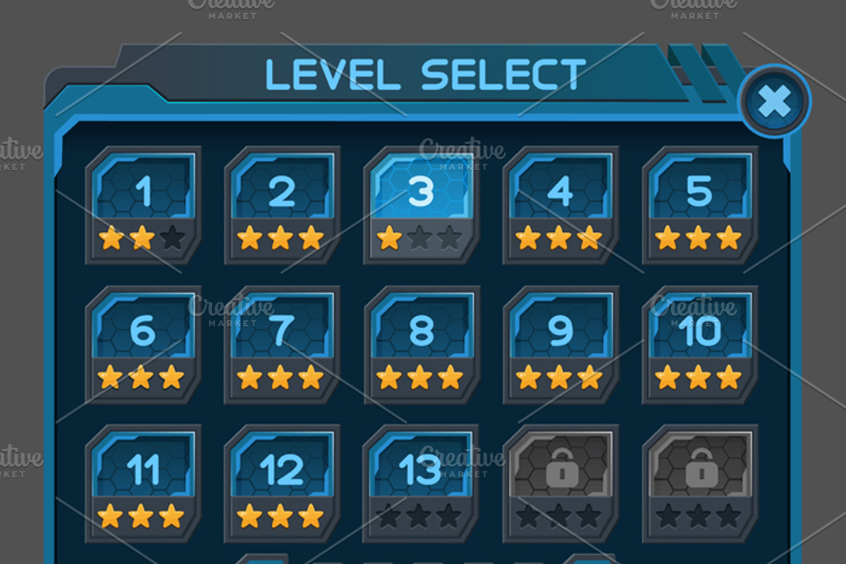 Space Game GUI Pack, an Illustration by Saranai Store (Photo 8 of 10)