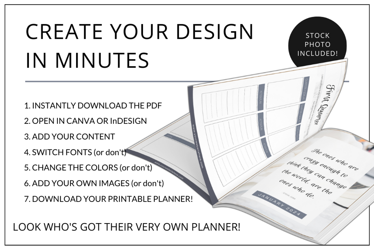 Planner Canva - Modern Gold, a Stationery Template by Lady Boss Studio (Photo 6 of 8)