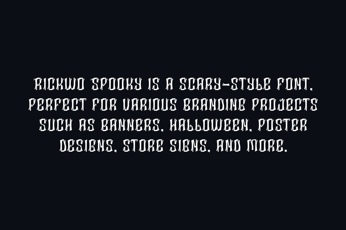 Rickwo Spooky - Halloween Font, a Blackletter Font by Iqsiart Studio (Photo 6 of 8)