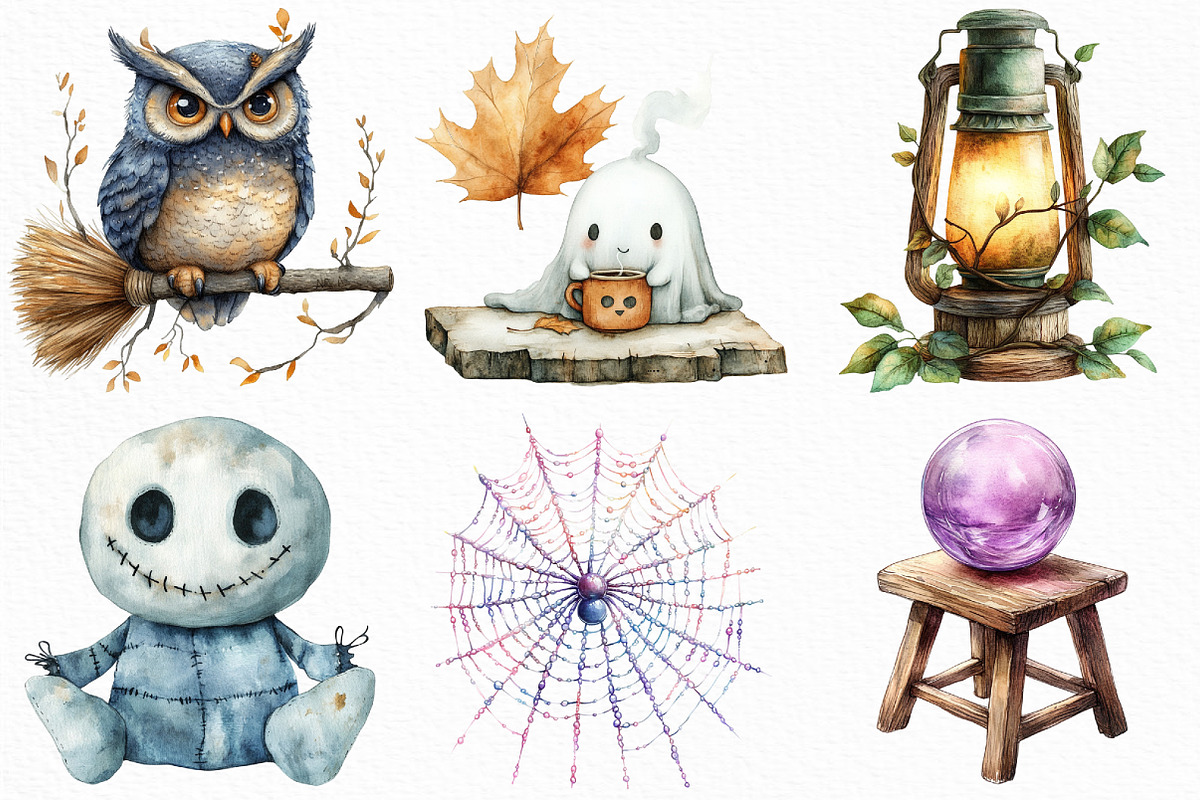 Serene Halloween Day Clipart, an Illustration by Craft Nest (Photo 2 of 6)