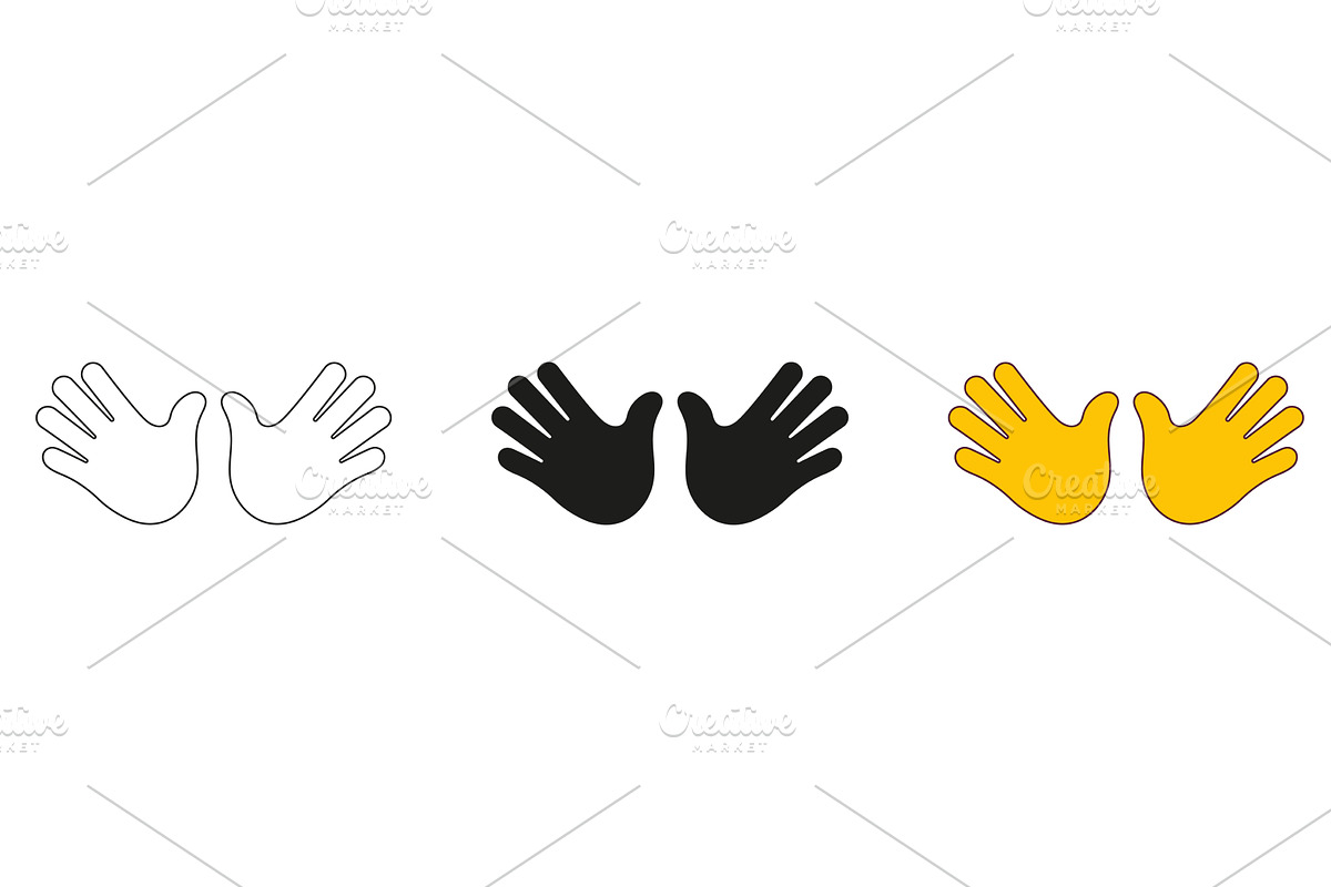 Two Open Hands for Greeting, an Object Illustration by Vector Creator