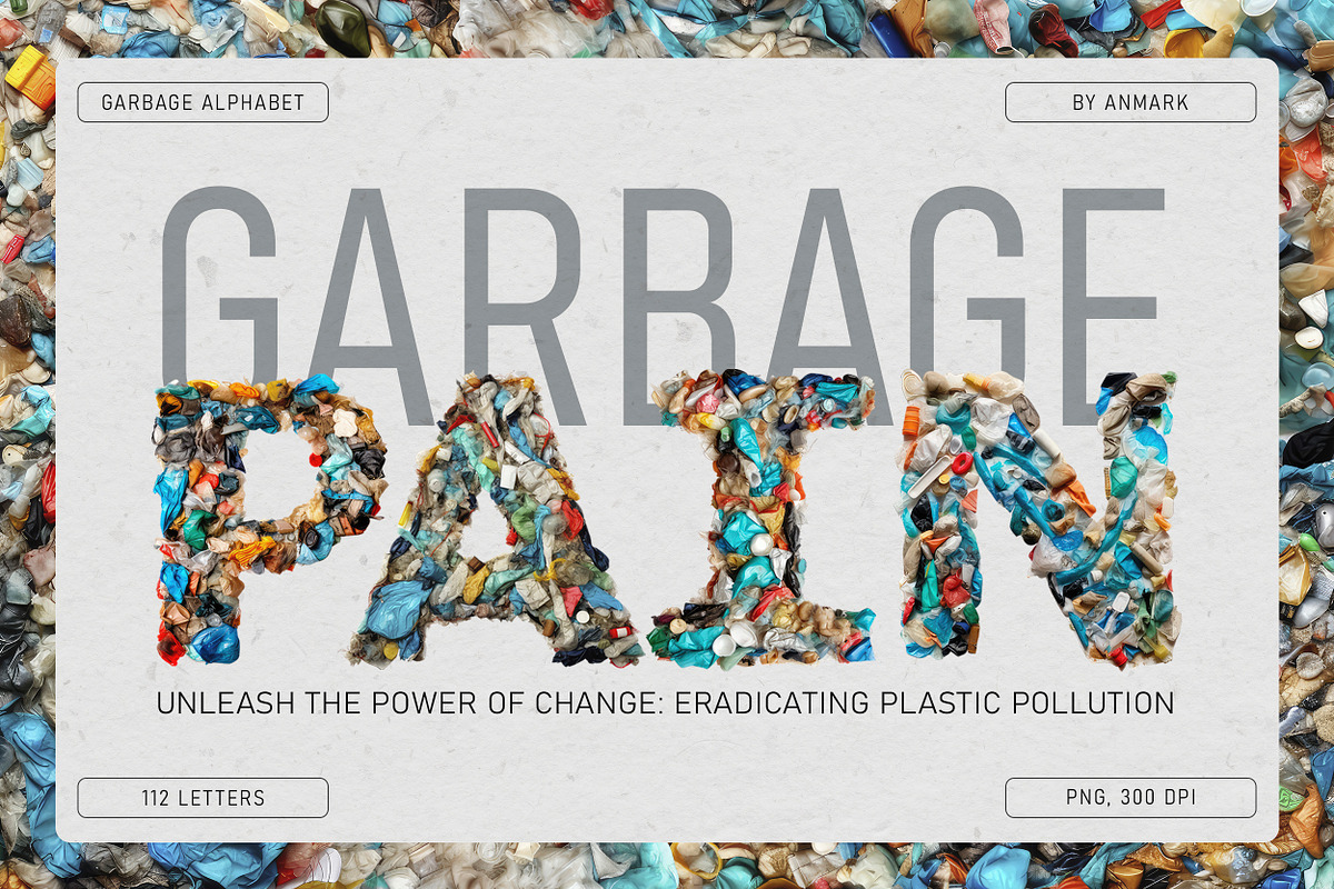 Plastic garbage letters. Trash ABC, an Object Graphic by AnMark (Photo 1 of 8)