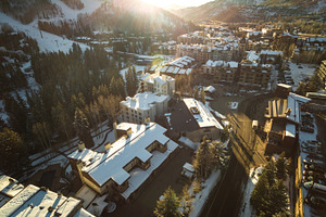 [aerial] vail village containing vail, village, and mountain
