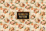 Autumn Shabby Chic Flowers Pattern, a Pattern Graphic by Creative Store (Thumbnail 4 of 5)