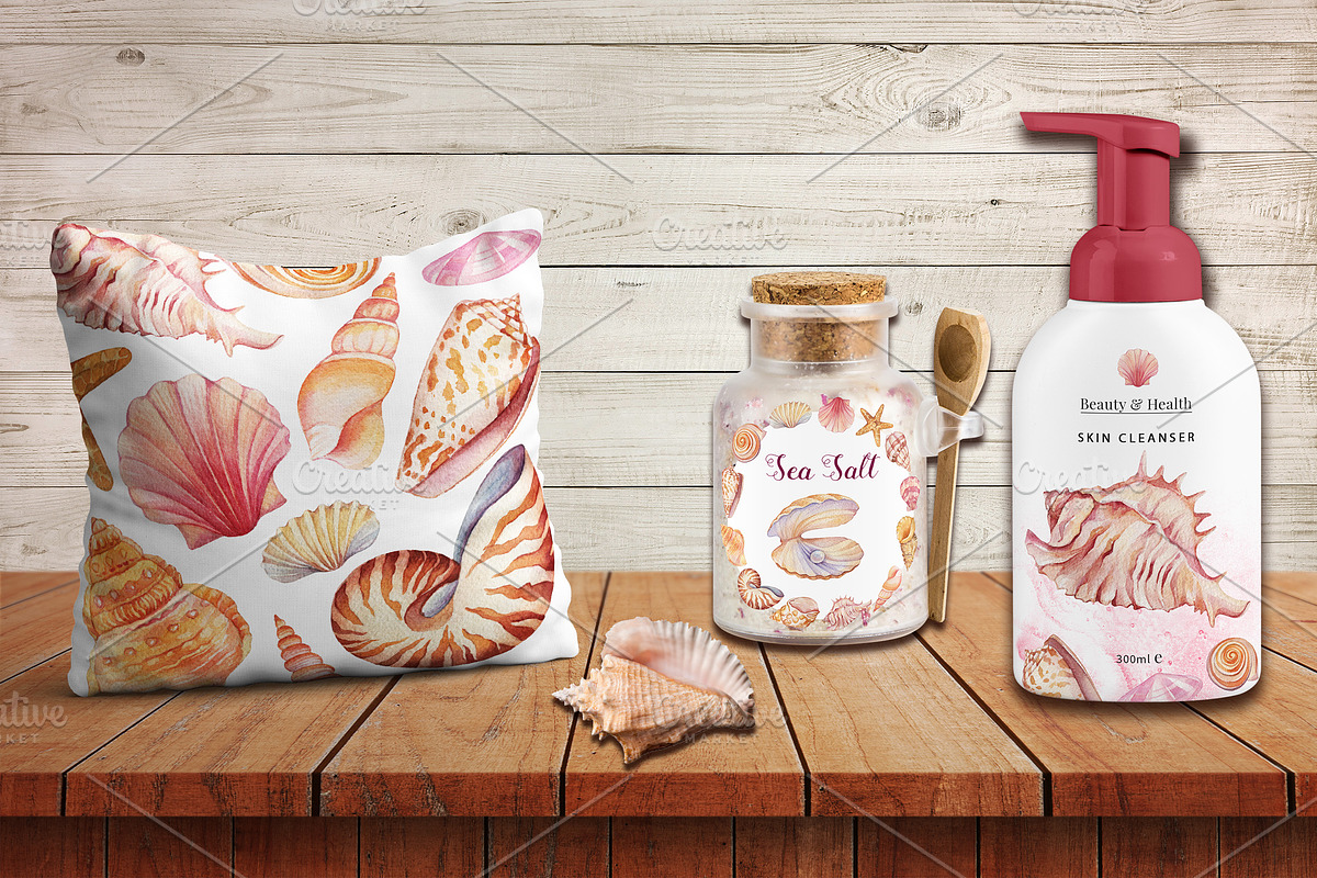Watercolor Seashells, an Illustration by Irina Diasli (Photo 8 of 9)