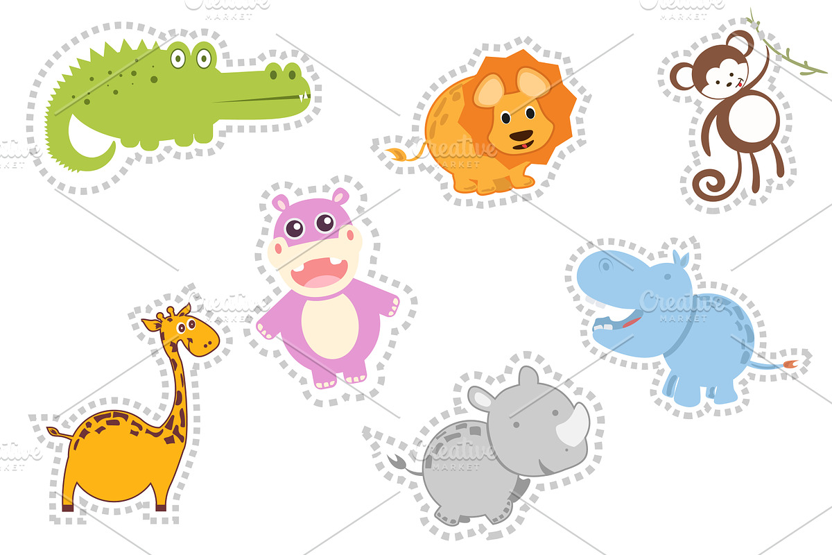 cute animals of Africa, an Animal Illustration by pashigorov