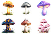 Magical Mushrooms Clipart, an Illustration by DreamArtGraphic (Thumbnail 2 of 5)