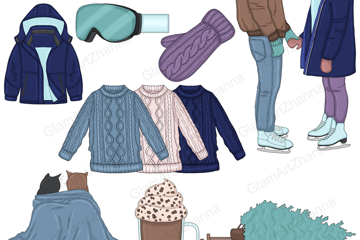 Winter Cabin Clipart, a Seasonal Illustration by GlamArtZhanna (Photo 5 of 5)