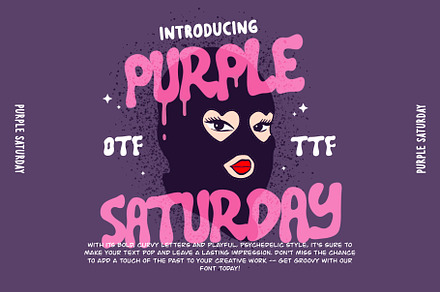 Purple Saturday Font - Groovy Font, a Handwritten Font by ariodsgn