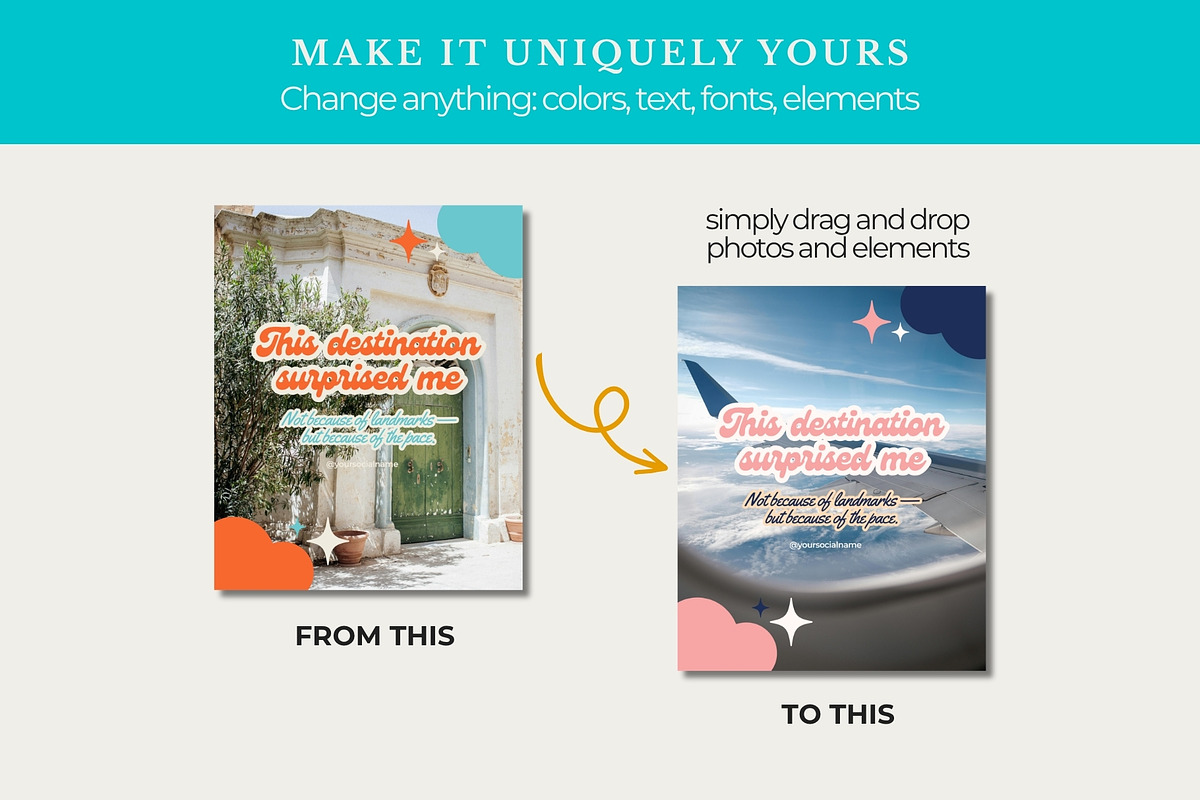 Retro Travel Agent Instagram, a Social Media Template by Anna Design Studio (Photo 6 of 11)