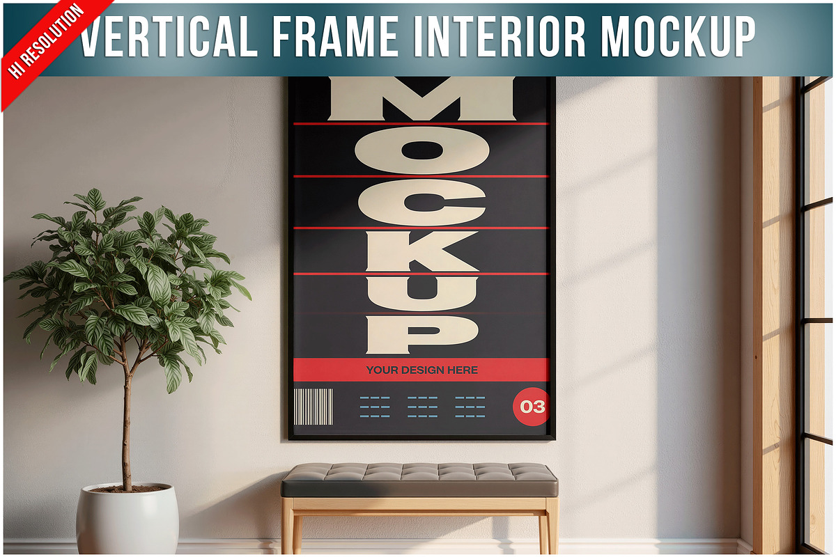 Vertical Frame Interior Wall PSD, a Product Mockup by Bruno's Shop (Photo 1 of 3)