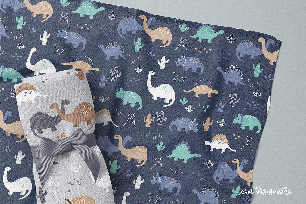 Geometric Dinosaurs - Pattern Prints, a Pattern Graphic by Brzozowska (Photo 3 of 8)