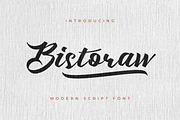 Bistoraw - Modern Script Font, a Script Font by Rishsketch (Thumbnail 1 of 13)