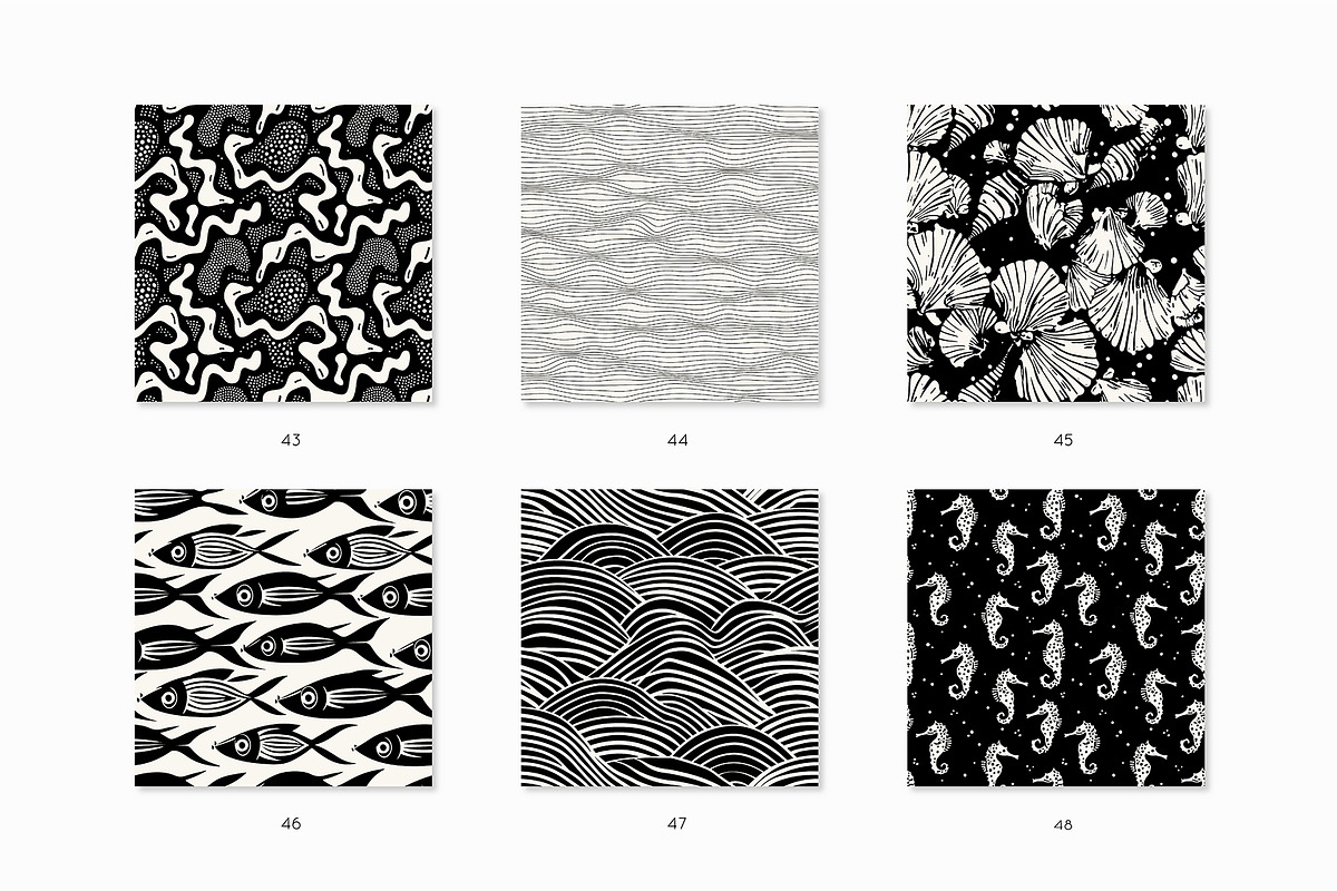 Underwater Seamless Patterns Bundle, a Pattern Graphic by Curly_Pat (Photo 10 of 15)