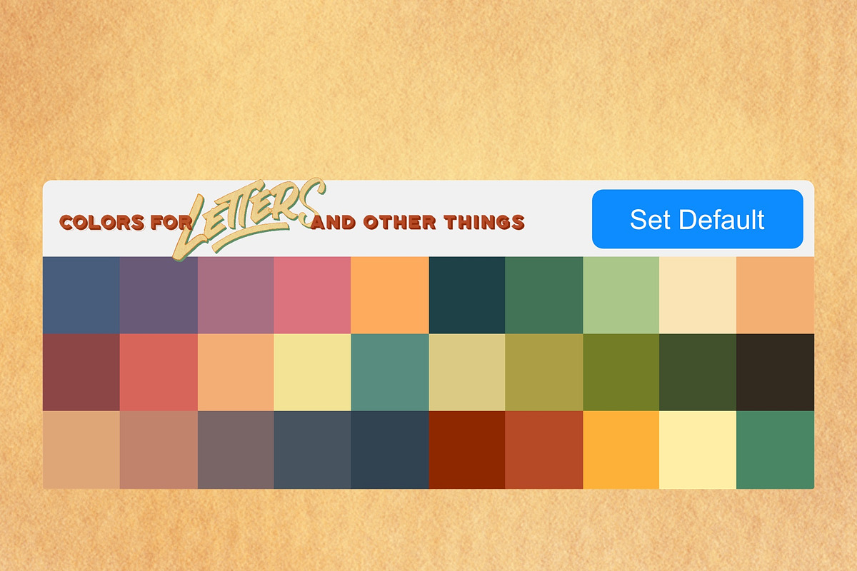 COLORS FOR LETTERS AND OTHER THINGS, a Palette Add-On by Jeremiah Richthofen (Photo 3 of 8)