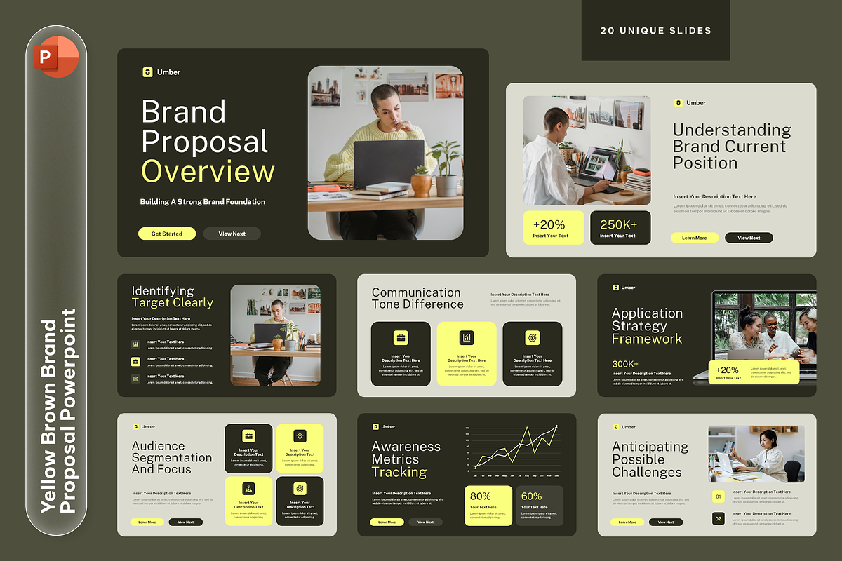 Yellow Brown Brand Proposal, a Presentation Template by Sixtemp (Photo 1 of 3)