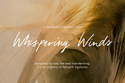 Whispering Winds Handwritten Font, a Font by mpllano14 (Thumbnail 1 of 6)