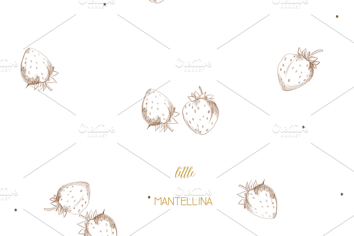 Strawberry pattern, a Pattern Graphic by maniamantellina (Photo 1 of 2)