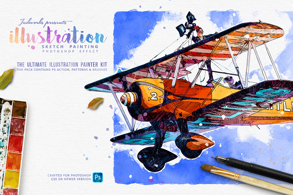 Illustration Sketch PS Action, an Action Add-On by IndWorks Design (Photo 1 of 10)