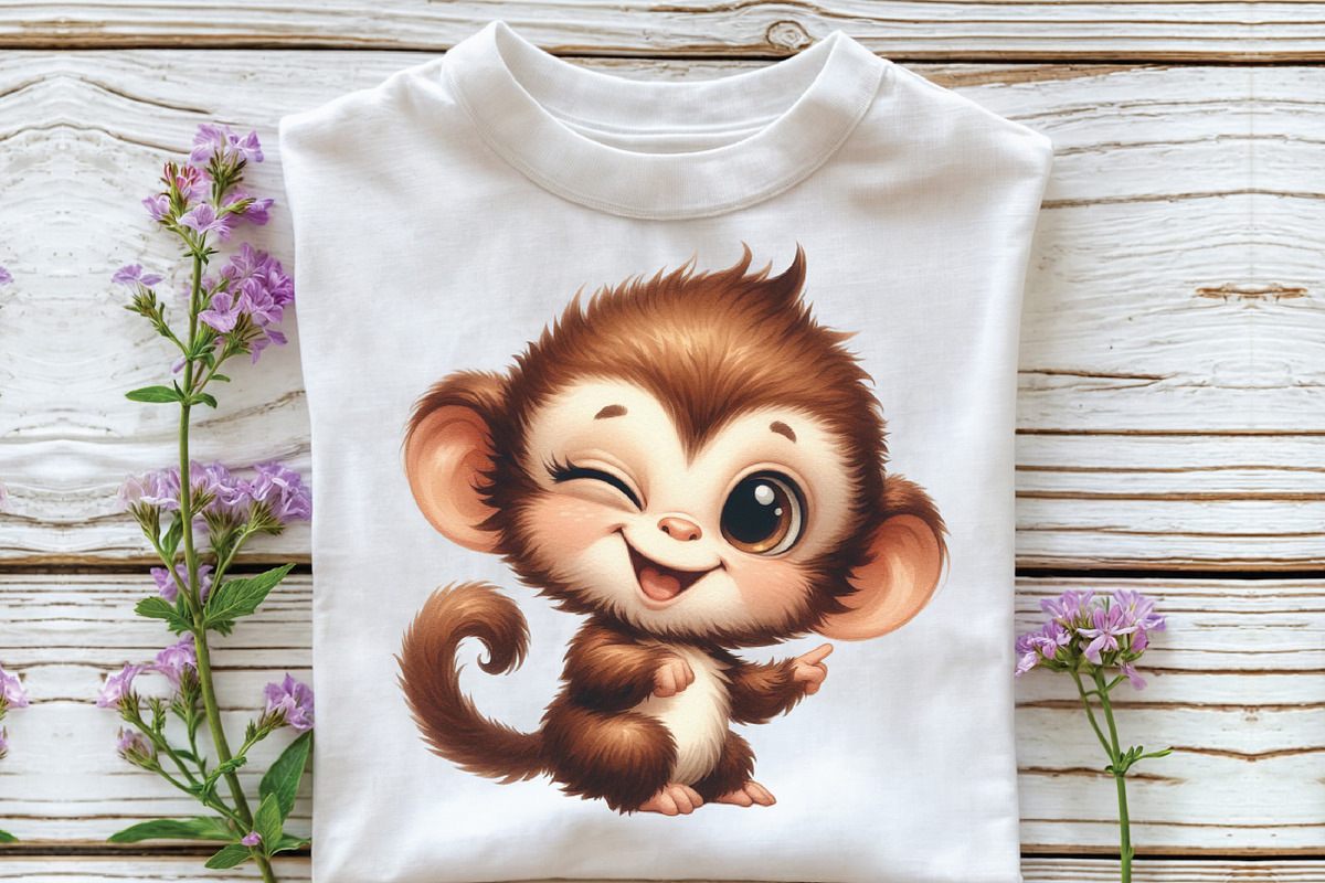 Funny Cheeky Monkeys Clipart, an Illustration by CraftArtStudio (Photo 3 of 6)