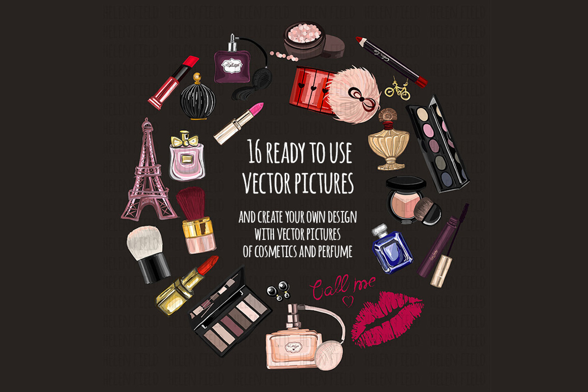 Digital watercolor perfume&cosmetics, an Illustration by Art Loft (Photo 1 of 17)