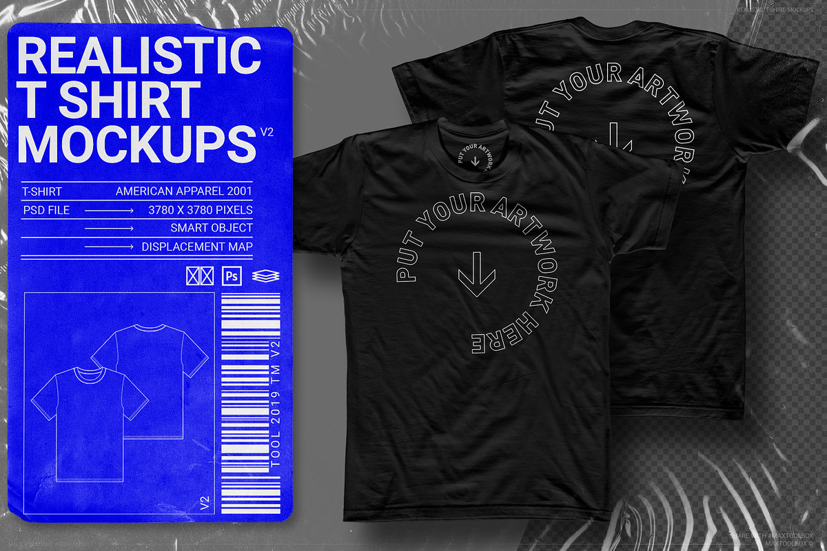 HYPER REALISTIC T-SHIRT MOCKUPS, a Shirt Mockup by MAX TOOLBOX (Photo 1 of 5)