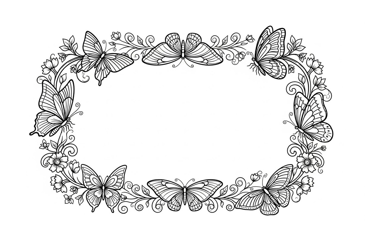 Butterfly Floral Frame SVG Bundle, an Illustration by Creativeshirt (Photo 18 of 31)